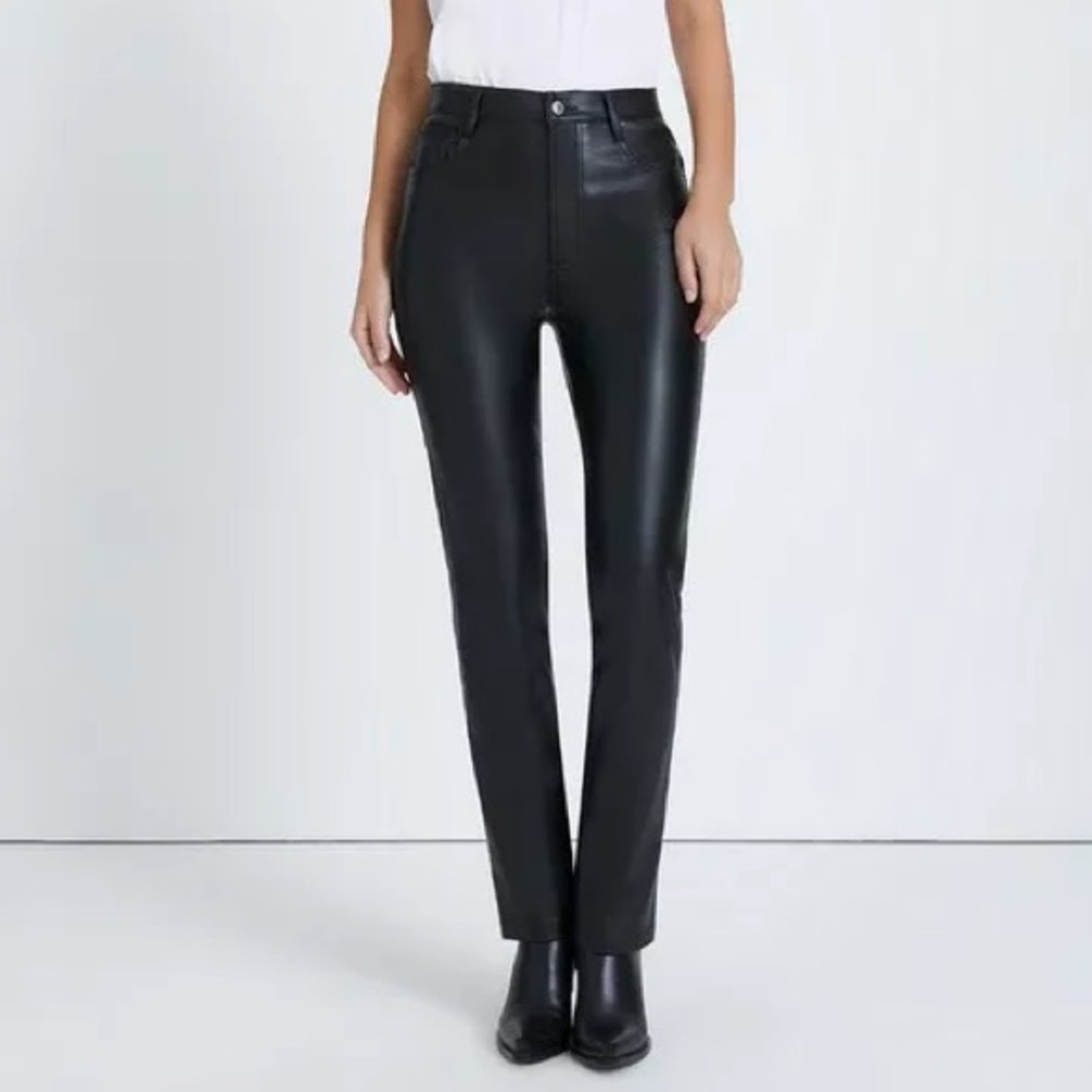 7 for all mankind black vegan leather pants size M - NWT